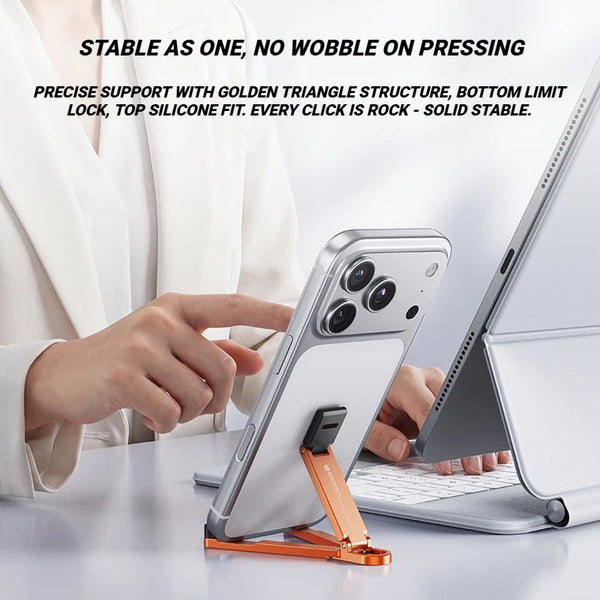 Desktop Aluminum Alloy Folding Phone Holder – Portable Keychain Universal Smartphone Stand