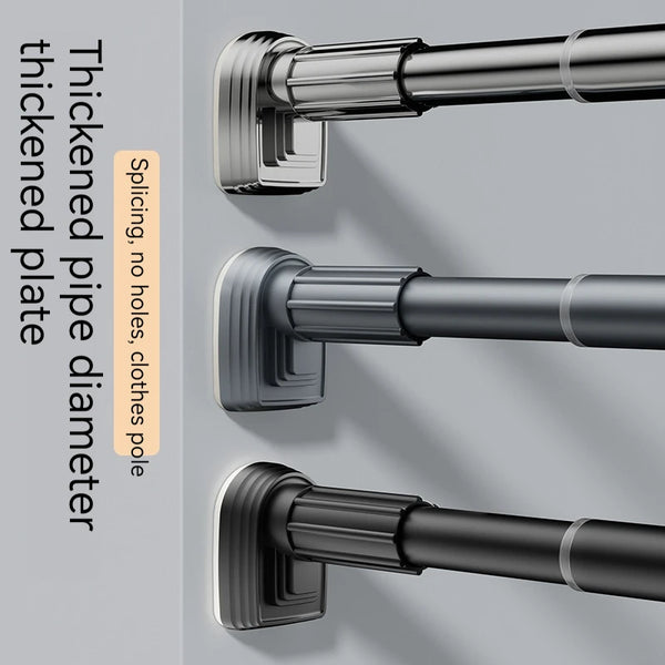 Adjustable Stainless Steel Shower Curtain Rod – No-Drill Telescopic Pole