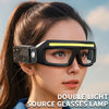 Safety Glasses with Built-In LED Lights – Anti-Fog Type-C Rechargeable Protective Glasses for Cycling, Welding & Outdoor Use