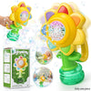 Automatic Sunflower Bubble Machine with LED Light & Spill-Free Design