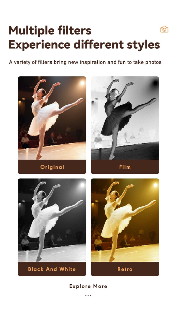 Retro Mini Digital Camera – 1080P Full-HD Video Recorder with LED Fill Light and 0.96" IPS Screen