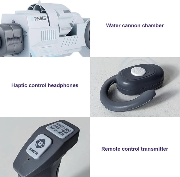 Motion Tracking Blaster – Interactive Soft Bullet Gun with Wearable Shoulder Mount & Sensory Control Headphones