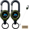 Retractable Keychain 2-Pack with Tactical Badge Reel & Steel Cord