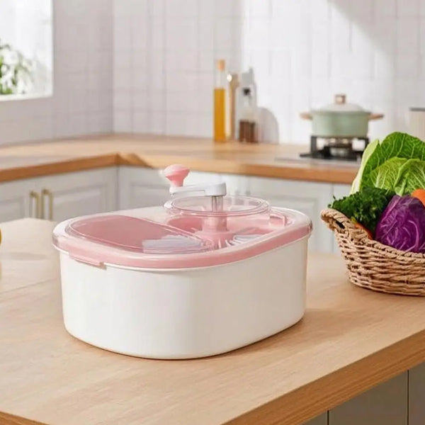 Fruit & Vegetable Washer with Rotating Vortex Spinner & Drain Basket