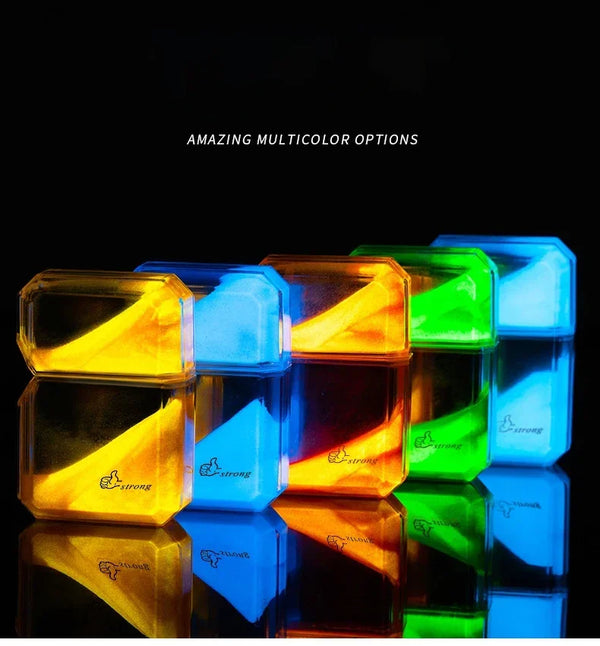 Luminous Quicksand Fluorescent Kerosene Lighter – Windproof Transparent Shell Creative Smoking Accessory Gift