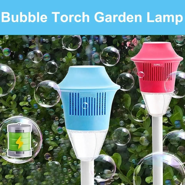 Rechargeable Bubble Maker Lamp – Automatic Bubble Torch with Stand, Lights & Music