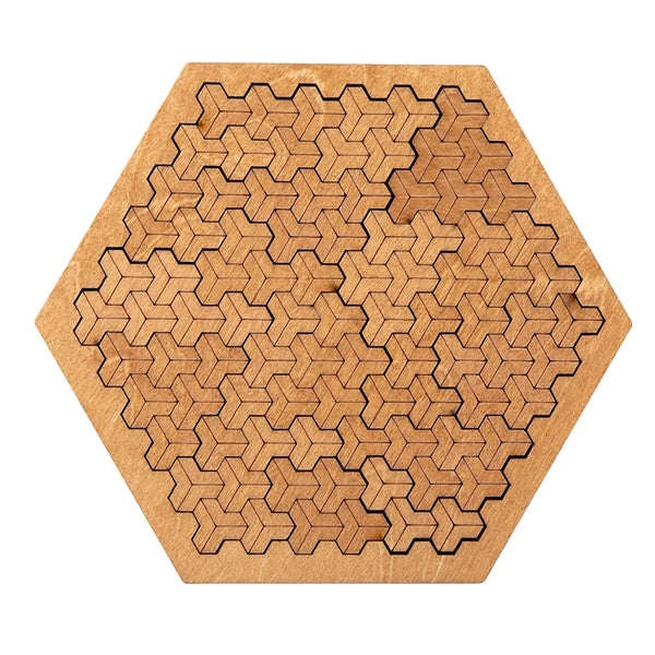 Impossible Wooden Puzzle IQ Board – Brain-Teaser Jigsaw & Tangram Puzzle with Multi-Level Difficulty