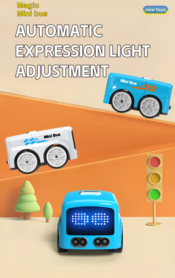 Intelligent Gesture Sensing Remote Control Cartoon Car with Auto-Follow, Obstacle Avoidance & LED Animation