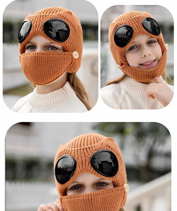 Windproof Warm Mask with Integrated Ear Protection & Glasses Cover for Children and Adults