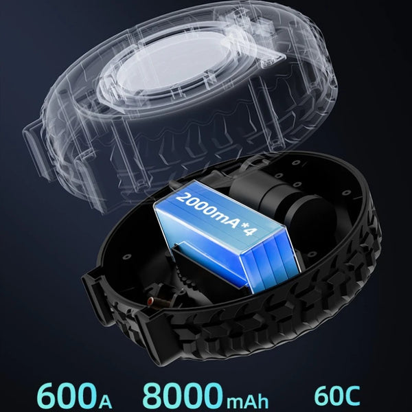 Portable Car Tire Inflator with 8000mAh Battery & Emergency Jump Starter
