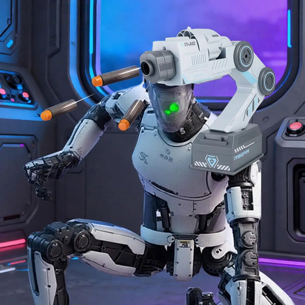 Motion Tracking Blaster – Interactive Soft Bullet Gun with Wearable Shoulder Mount & Sensory Control Headphones