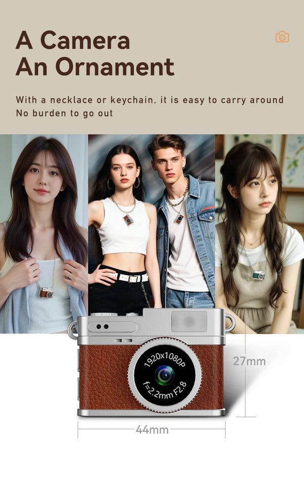 Retro Mini Digital Camera – 1080P Full-HD Video Recorder with LED Fill Light and 0.96" IPS Screen