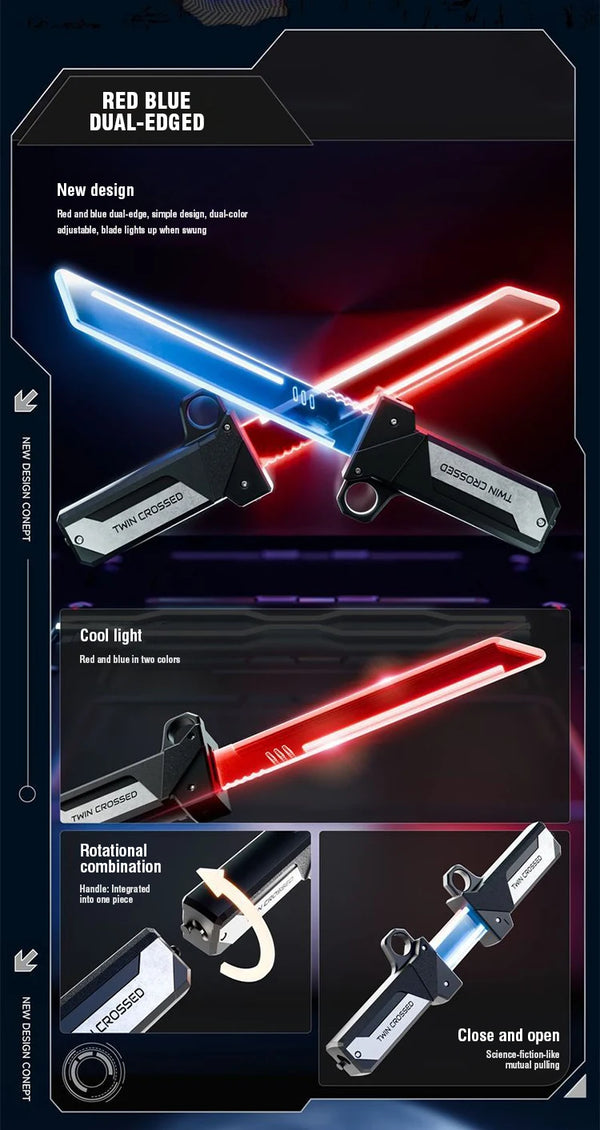 Double-Bladed Lightsaber Sword Toy – Luminous Interactive Cosplay Light Sword for Kids & Adults
