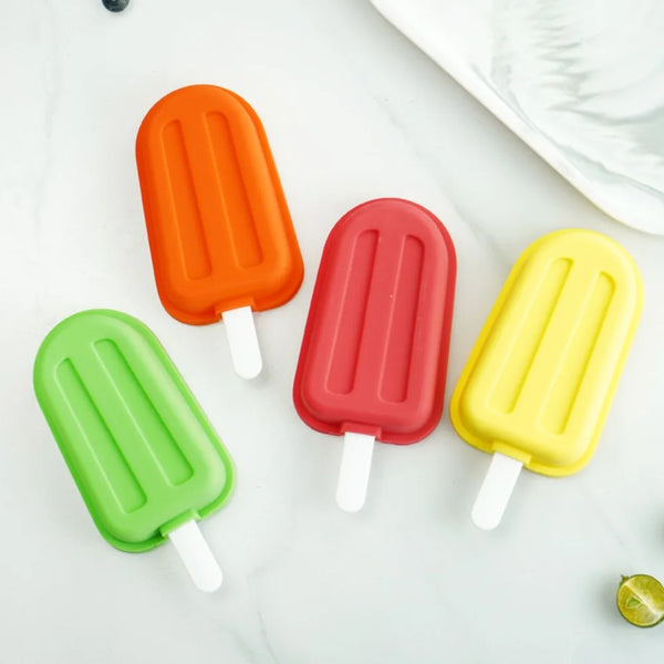 Stackable Silicone Popsicle Mould with Lid & Sticks – Reusable Ice Maker