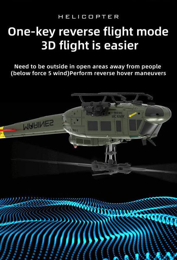 RC ERA C032 (UH-1) 6-Channel Stunt Helicopter – Aileron-Free Reverse Flight Electric Remote-Controlled Model