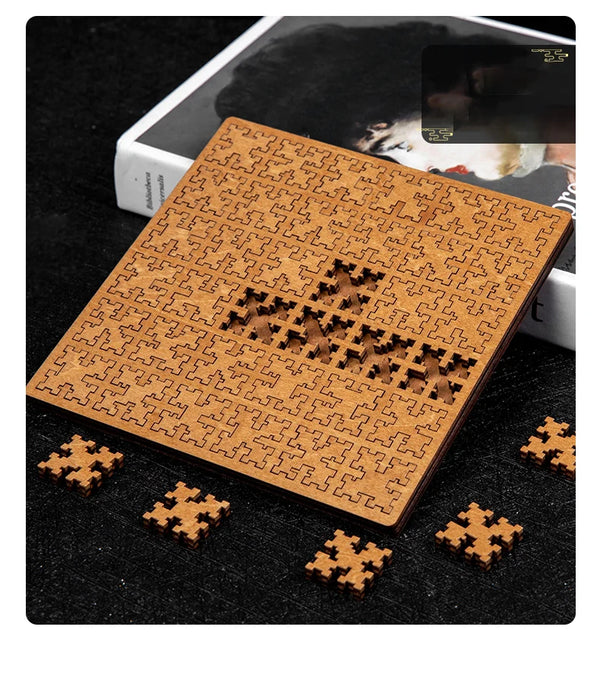 Impossible Wooden Puzzle IQ Board – Brain-Teaser Jigsaw & Tangram Puzzle with Multi-Level Difficulty