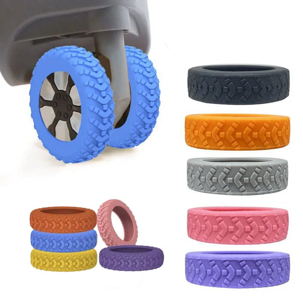 Suitcase Wheel Protection Covers – Silent Rubber Luggage Caster Covers - (8PCS )