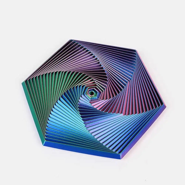 3D Printed Hexagonal Spiral Tower – Magic Illusion Stereoscopic Rotation Stress Relief Toy