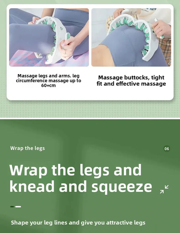 Ring Leg Massager Massage Roller with Detachable Handles for Full Body Relaxation