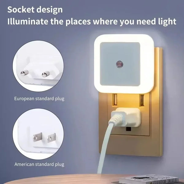 Wireless LED Night Light with Automatic Dusk-to-Dawn Sensor