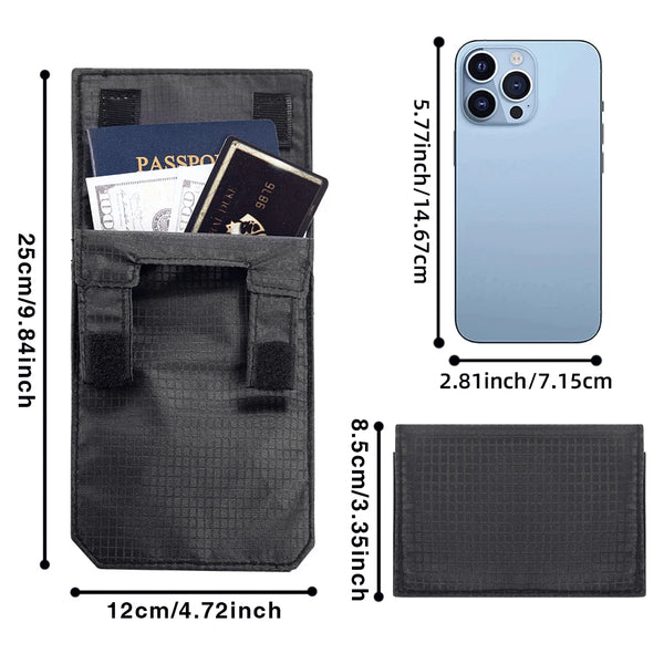 Anti-Theft RFID Blocking Travel Pouch Money Belt Bag for Men & Women