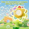 Automatic Sunflower Bubble Machine with LED Light & Spill-Free Design
