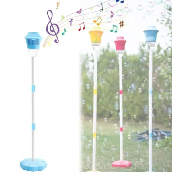 Rechargeable Bubble Maker Lamp – Automatic Bubble Torch with Stand, Lights & Music