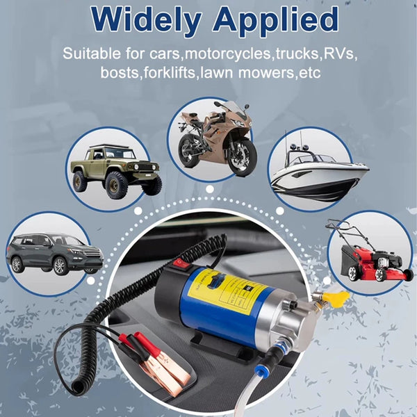 12V Portable Oil Transfer Pump – Electric Fluid Extractor & Suction Pump for Cars, Motorcycles & Boats