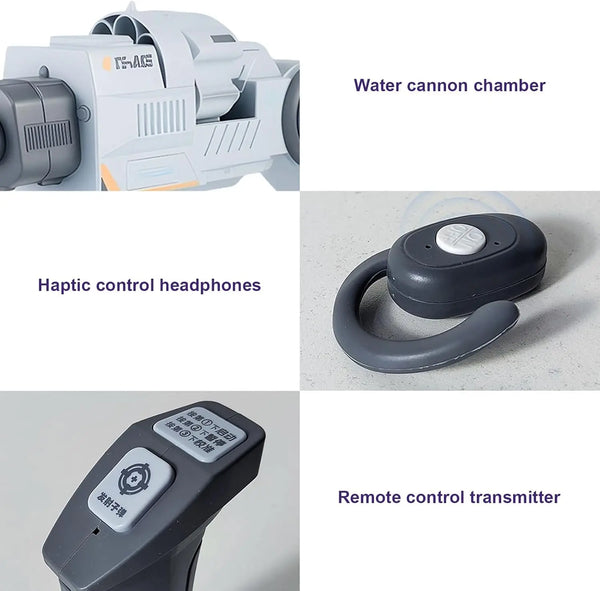 Motion Tracking Blaster – Interactive Soft Bullet Gun with Wearable Shoulder Mount & Sensory Control Headphones