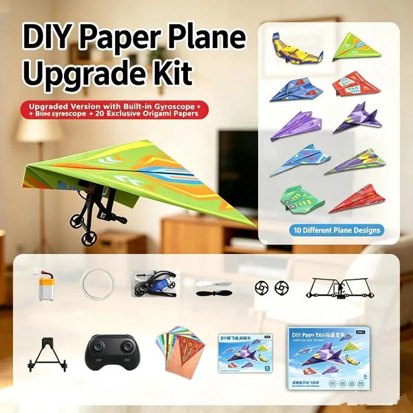 RC Paper Airplane Electric DIY Kit – Foldable Lightweight Remote Control Plane