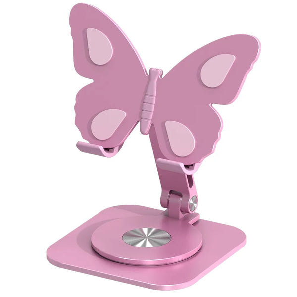 Aluminum Alloy Butterfly Phone Stand with 360° Rotation & Foldable Design