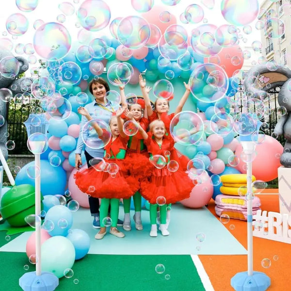 Rechargeable Bubble Maker Lamp – Automatic Bubble Torch with Stand, Lights & Music