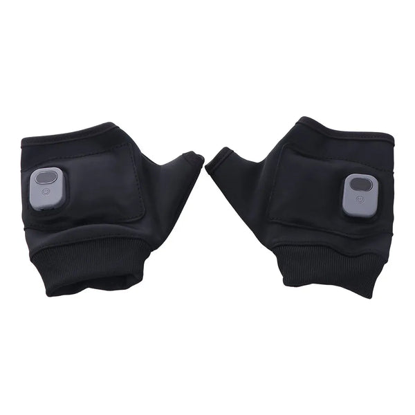 USB Rechargeable Heated Fingerless Gloves – 360° Electric Hand Warmers with Temperature Control