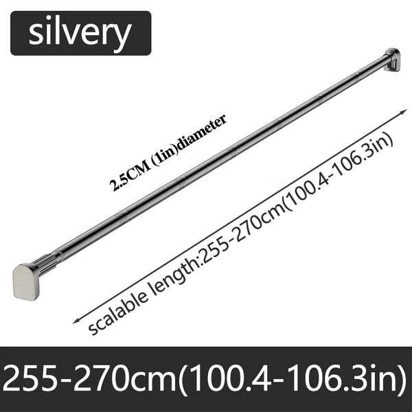 Adjustable Stainless Steel Shower Curtain Rod – No-Drill Telescopic Pole