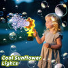 Automatic Sunflower Bubble Machine with LED Light & Spill-Free Design