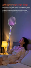 6-in-1 Retractable Electric Mosquito Swatter & Bug Trap Lamp – USB Rechargeable Fly Zapper with Extendable Handle