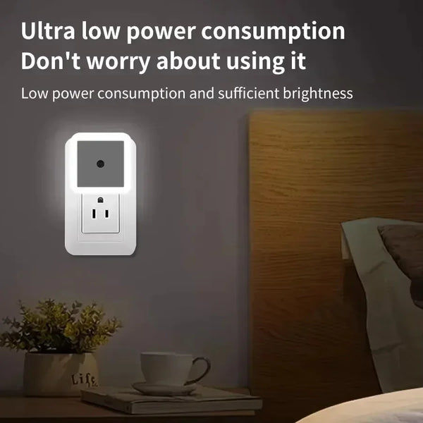 Wireless LED Night Light with Automatic Dusk-to-Dawn Sensor