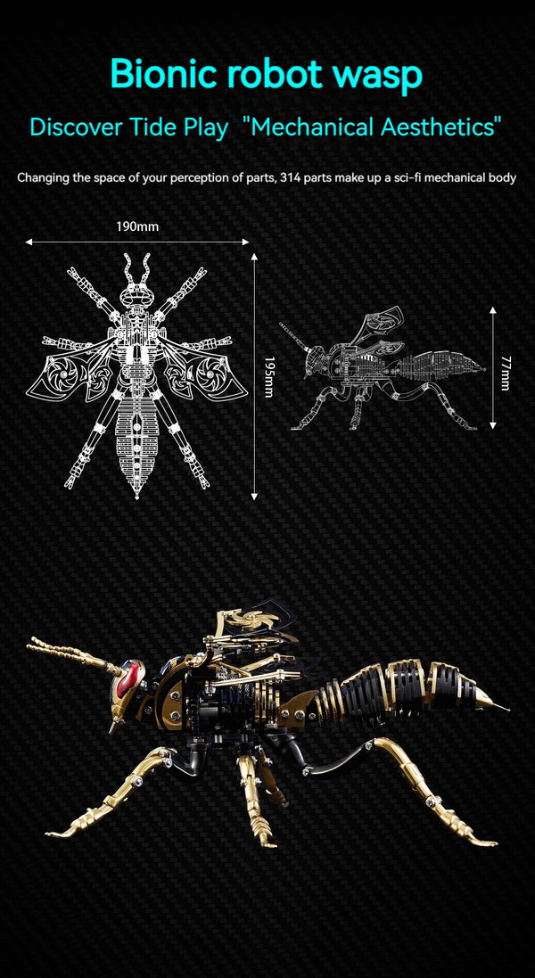 DIY Assembly 3D Metal Mechanical Model Kit – Scorpion, Cheetah, Wasp, Falcon, Pterosaur & Phoenix