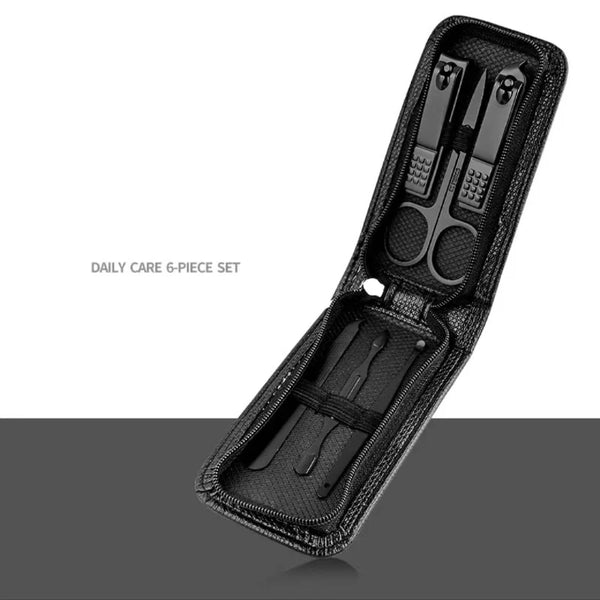 6-Piece Stainless Steel Nail Scissors & Clipper Set – Portable Manicure Grooming Kit for Men & Women