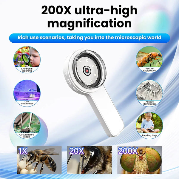 Handheld Digital Microscope with 100X Magnification and 2-Inch IPS Screen