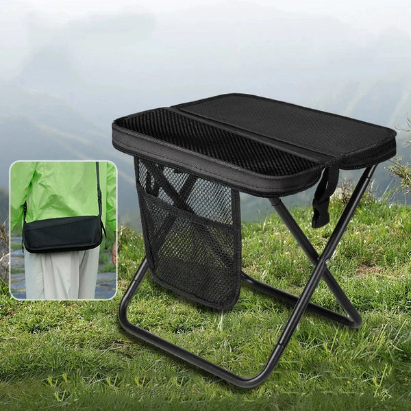 Foldable Backpack Stool – Portable Lightweight Folding Chair with Carry Bag