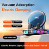 Smart Clamping Car Phone Mount with RGB Light & 360° Rotation