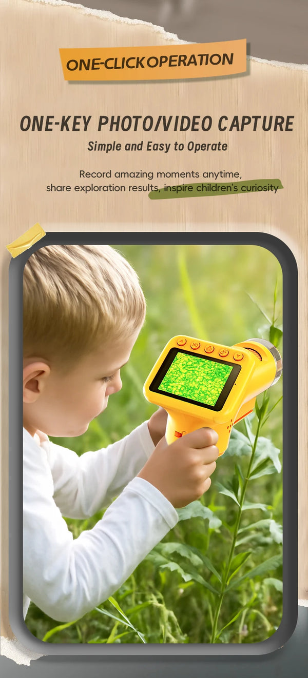 1600X Handheld Digital Microscope with 2-Inch HD Screen – Portable Electronic Magnifier with Camera & Video, 3-Level Lighting, Multilingual Interface