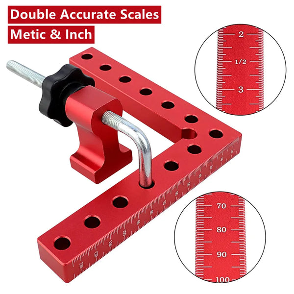 4-Pack 90° Aluminum Alloy Positioning Squares – Right Angle Woodworking Corner Clamps