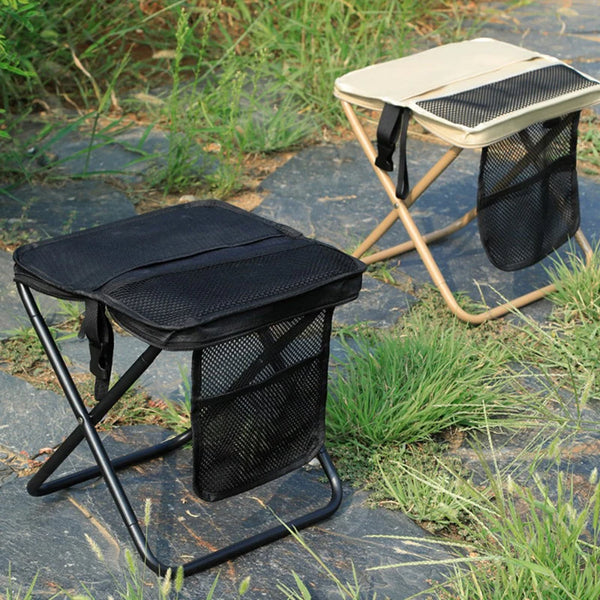 Foldable Backpack Stool – Portable Lightweight Folding Chair with Carry Bag