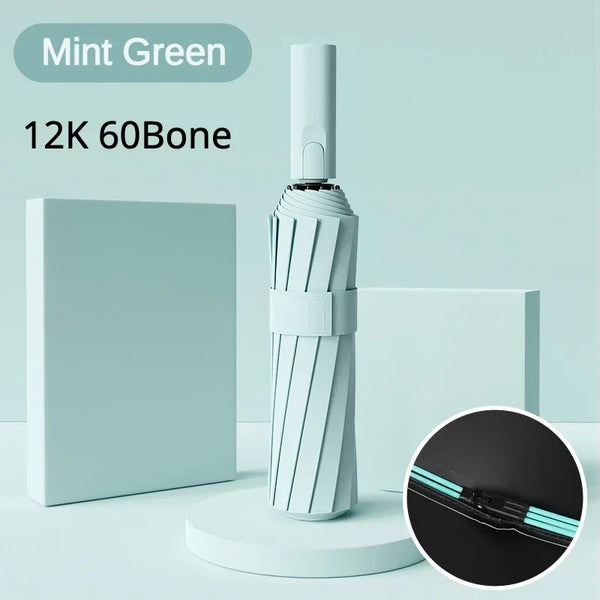 Automatic Windproof Umbrella with 72-Bone Frame & UV Protection