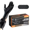 Industrial Black Nitrile Gloves – 8Mil Heavy Duty Disposable Diamond Textured Latex-Free Gloves