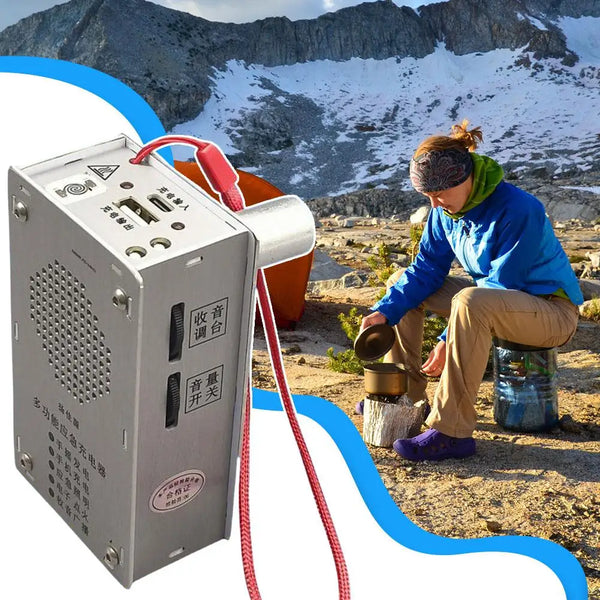 Emergency Hand Crank Generator Radio – Portable USB Charger, Flashlight & Plasma Igniter Survival Tool