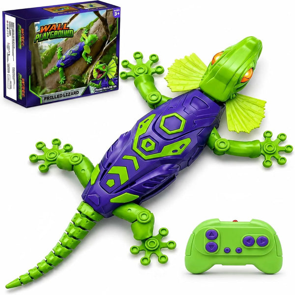 Remote Control Wall Climbing Gecko Toy with LED Eyes & Rechargeable Battery