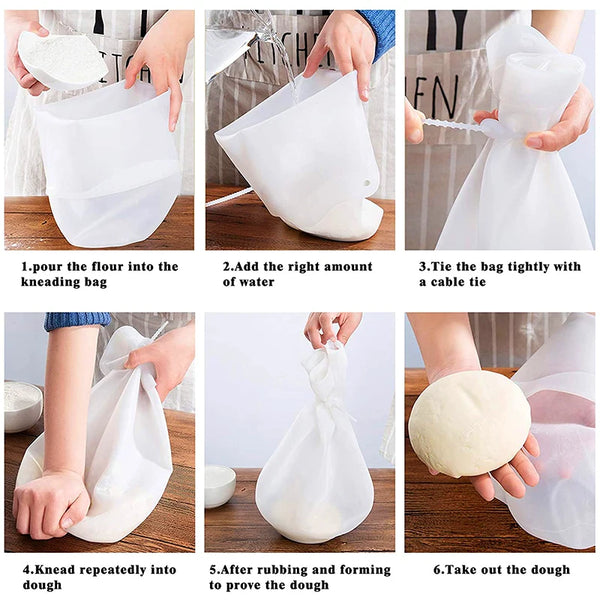 Silicone Kneading Dough Bag Kitchen Flour Mixer Versatile Bread Pastry Pizza Bakeware Cooking Tool